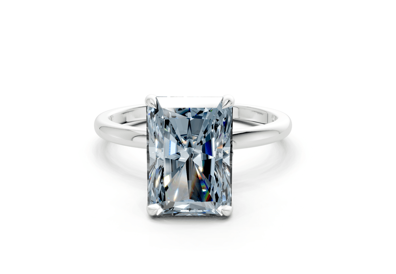 Skye Blue Diamond Solitaire Radiant Cut 1.8mm Engagement Ring - Ring Premier