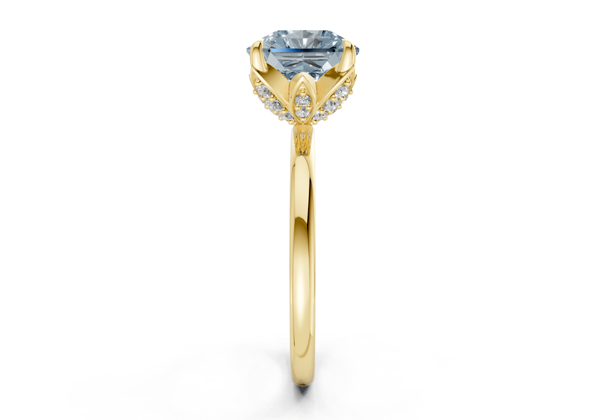 Skye Blue Diamond Solitaire Radiant Squareuare Cut 1.8mm Engagement Ring