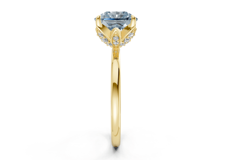 Skye Blue Diamond Solitaire Radiant Squareuare Cut 1.8mm Engagement Ring - Ring Premier