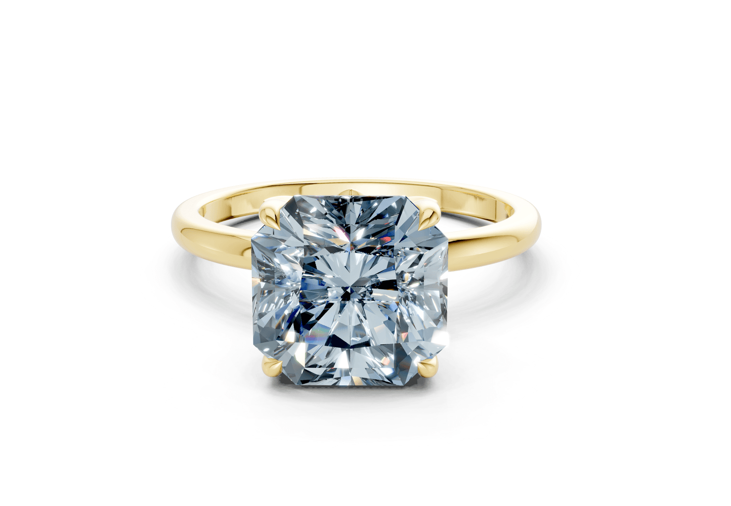 Skye Blue Diamond Solitaire Radiant Squareuare Cut 1.8mm Engagement Ring - Ring Premier