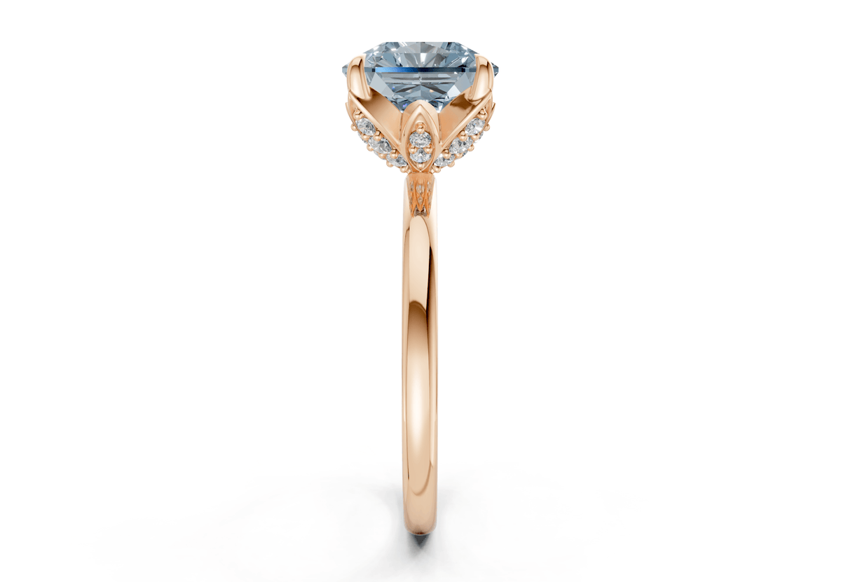 Skye Blue Diamond Solitaire Radiant Squareuare Cut 1.8mm Engagement Ring