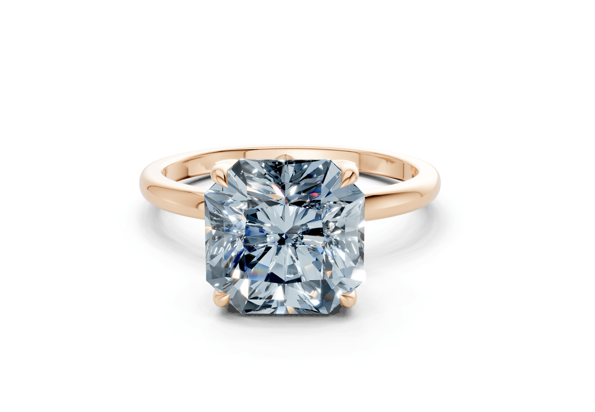 Skye Blue Diamond Solitaire Radiant Squareuare Cut 1.8mm Engagement Ring