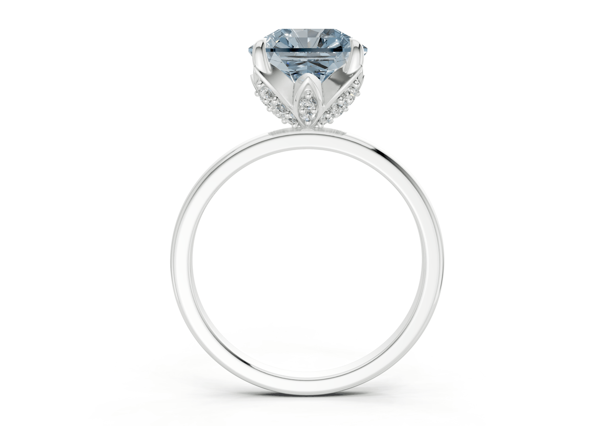 Skye Blue Diamond Solitaire Radiant Squareuare Cut 1.8mm Engagement Ring