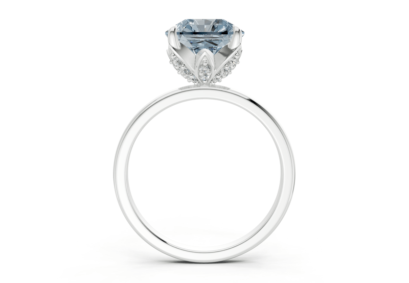 Skye Blue Diamond Solitaire Radiant Squareuare Cut 1.8mm Engagement Ring - Ring Premier