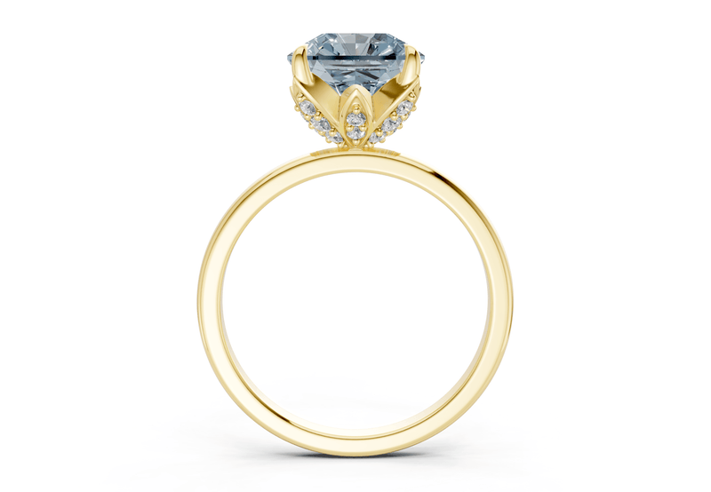 Skye Blue Diamond Solitaire Radiant Squareuare Cut 1.8mm Engagement Ring