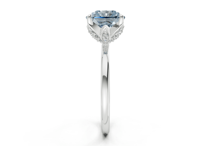 Skye Blue Diamond Solitaire Radiant Squareuare Cut 1.8mm Engagement Ring - Ring Premier