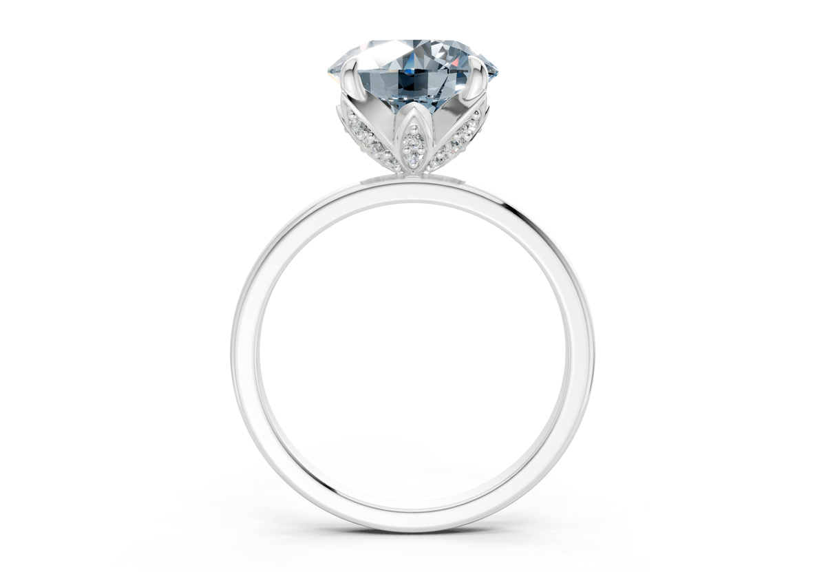Skye Blue Diamond Solitaire Round Cut 1.8mm Engagement Ring