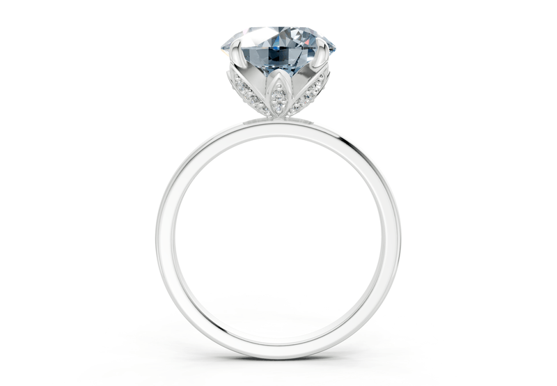 Skye Blue Diamond Solitaire Round Cut 1.8mm Engagement Ring - Ring Premier
