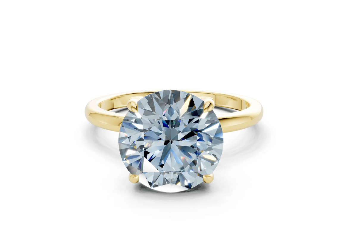 Skye Blue Diamond Solitaire Round Cut 1.8mm Engagement Ring
