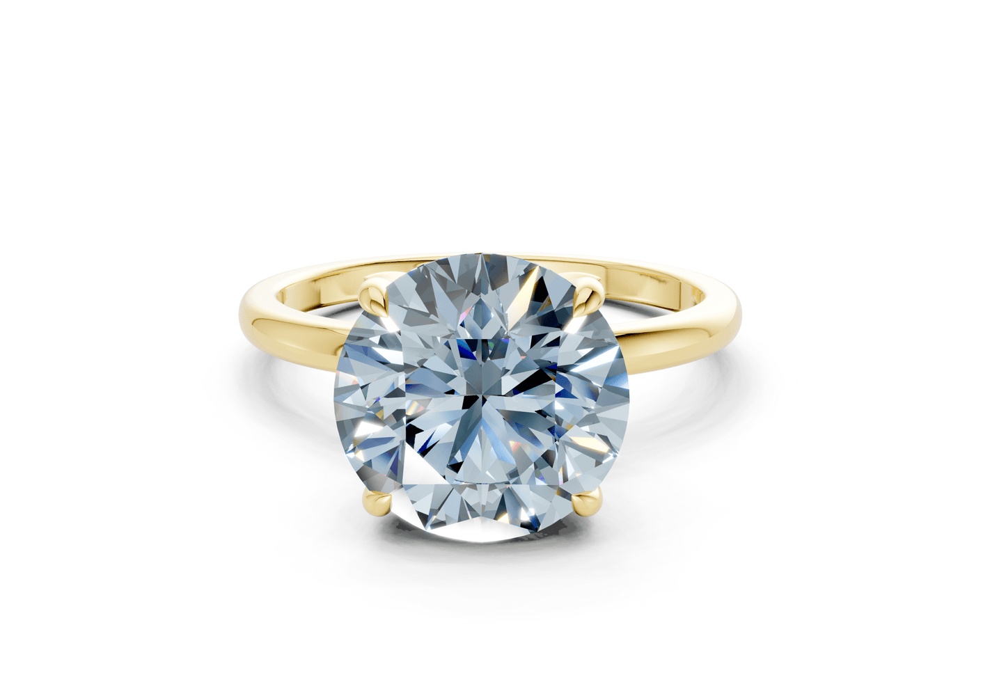 Skye Blue Diamond Solitaire Round Cut 1.8mm Engagement Ring - Ring Premier