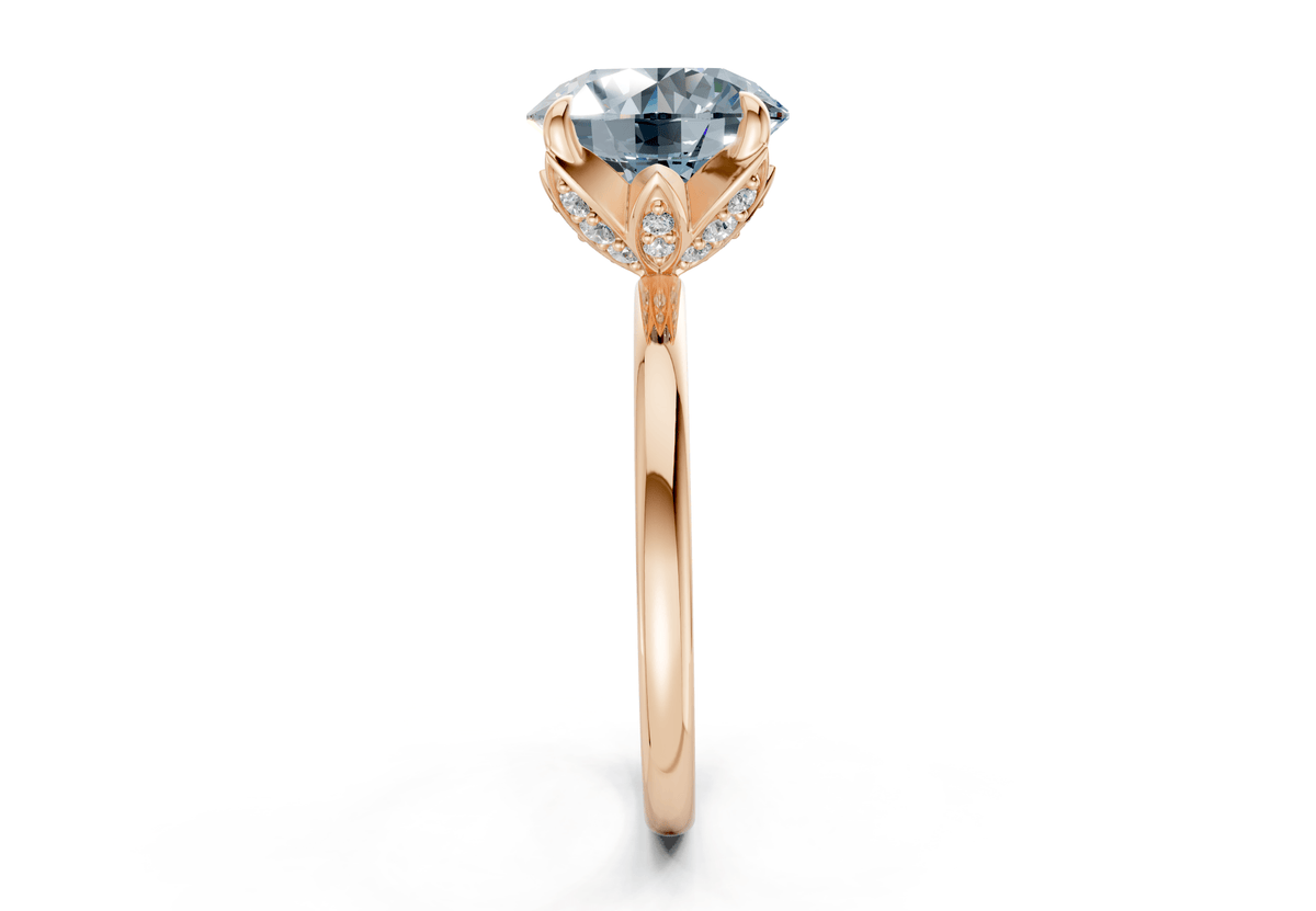 Skye Blue Diamond Solitaire Round Cut 1.8mm Engagement Ring