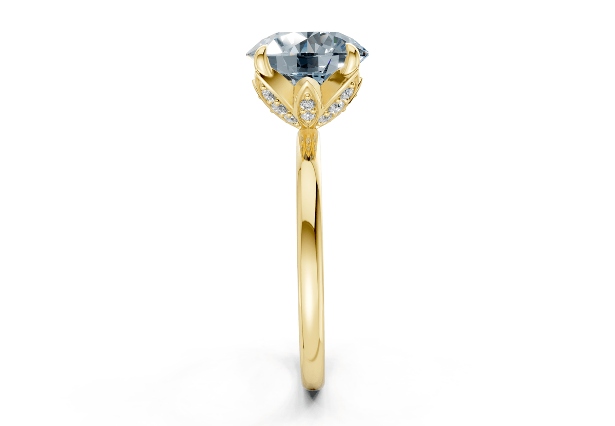 Skye Blue Diamond Solitaire Round Cut 1.8mm Engagement Ring