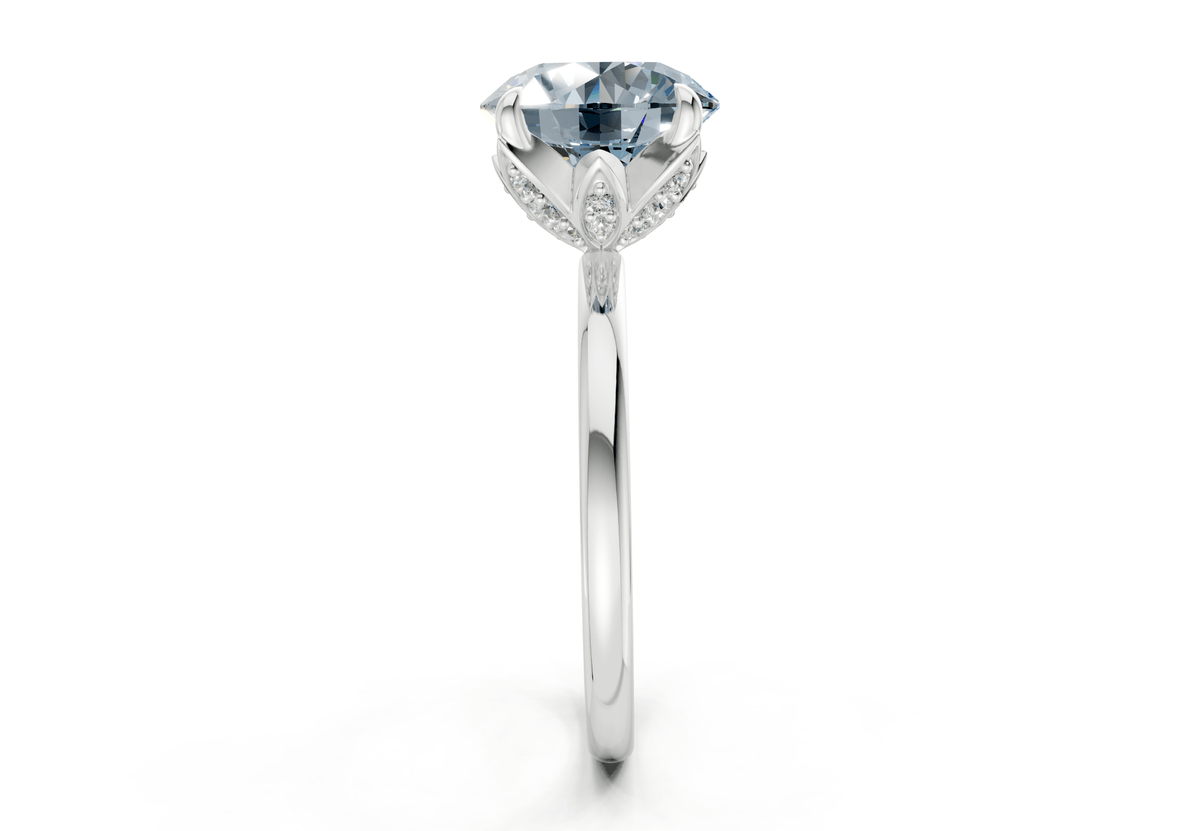 Skye Blue Diamond Solitaire Round Cut 1.8mm Engagement Ring
