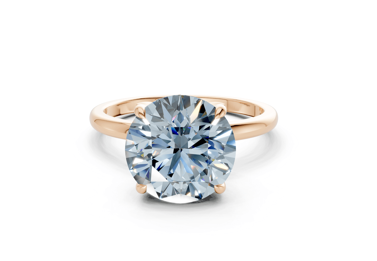 Skye Blue Diamond Solitaire Round Cut 1.8mm Engagement Ring