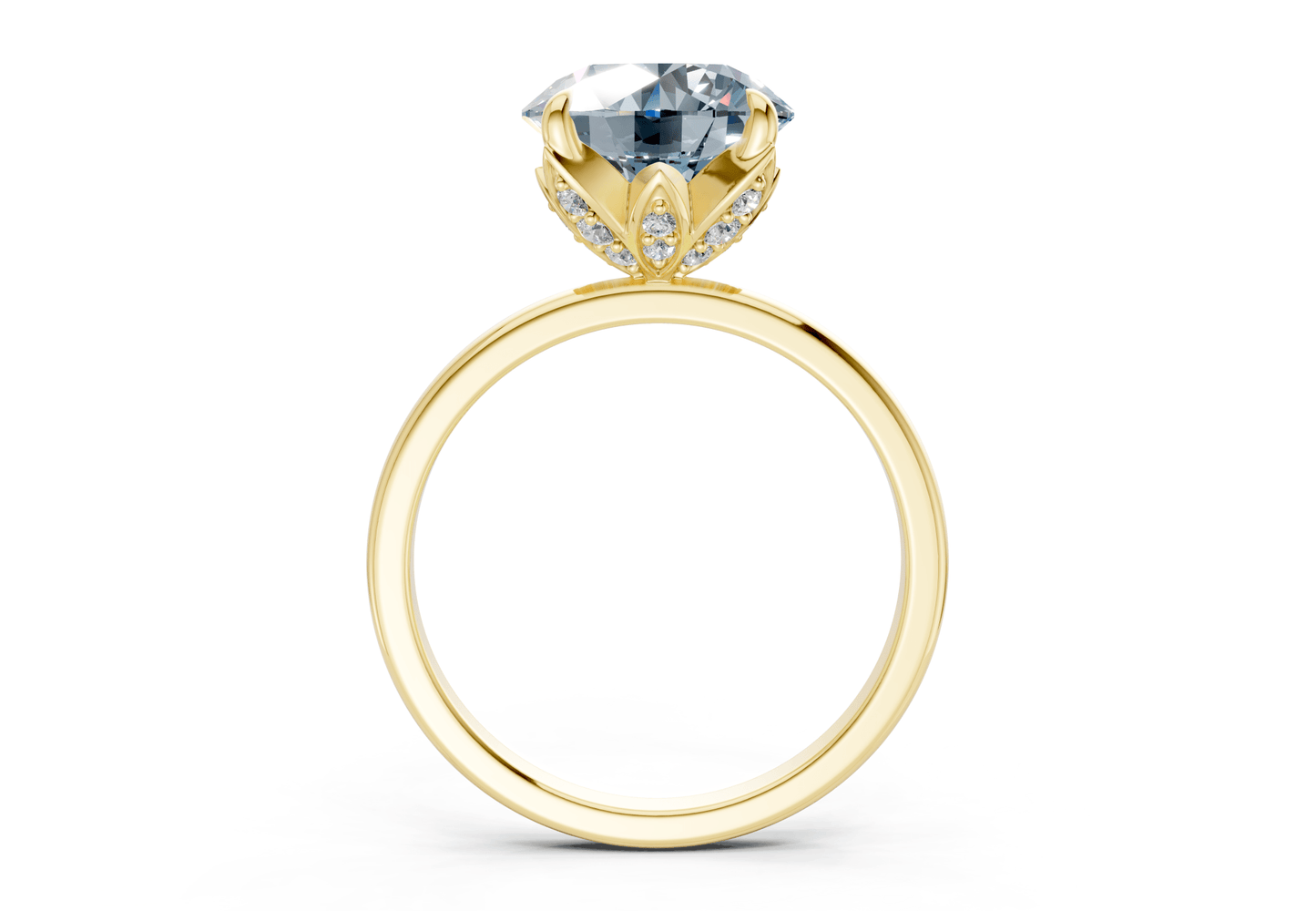 Skye Blue Diamond Solitaire Round Cut 1.8mm Engagement Ring - Ring Premier