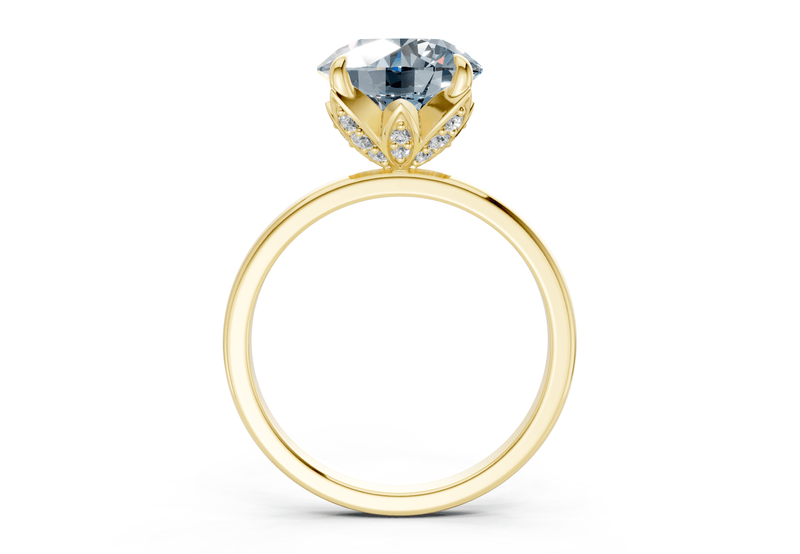 Skye Blue Diamond Solitaire Round Cut 1.8mm Engagement Ring