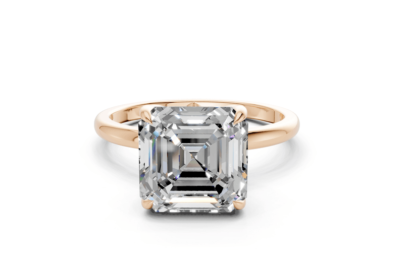 Skye Diamond Solitaire Asscher Cut 1.8mm Engagement Ring - Ring Premier