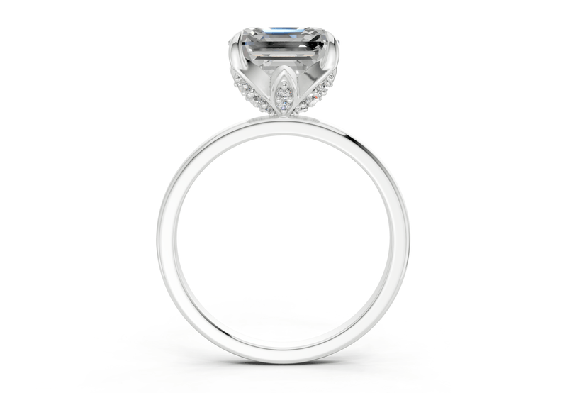 Skye Diamond Solitaire Asscher Cut 1.8mm Engagement Ring - Ring Premier