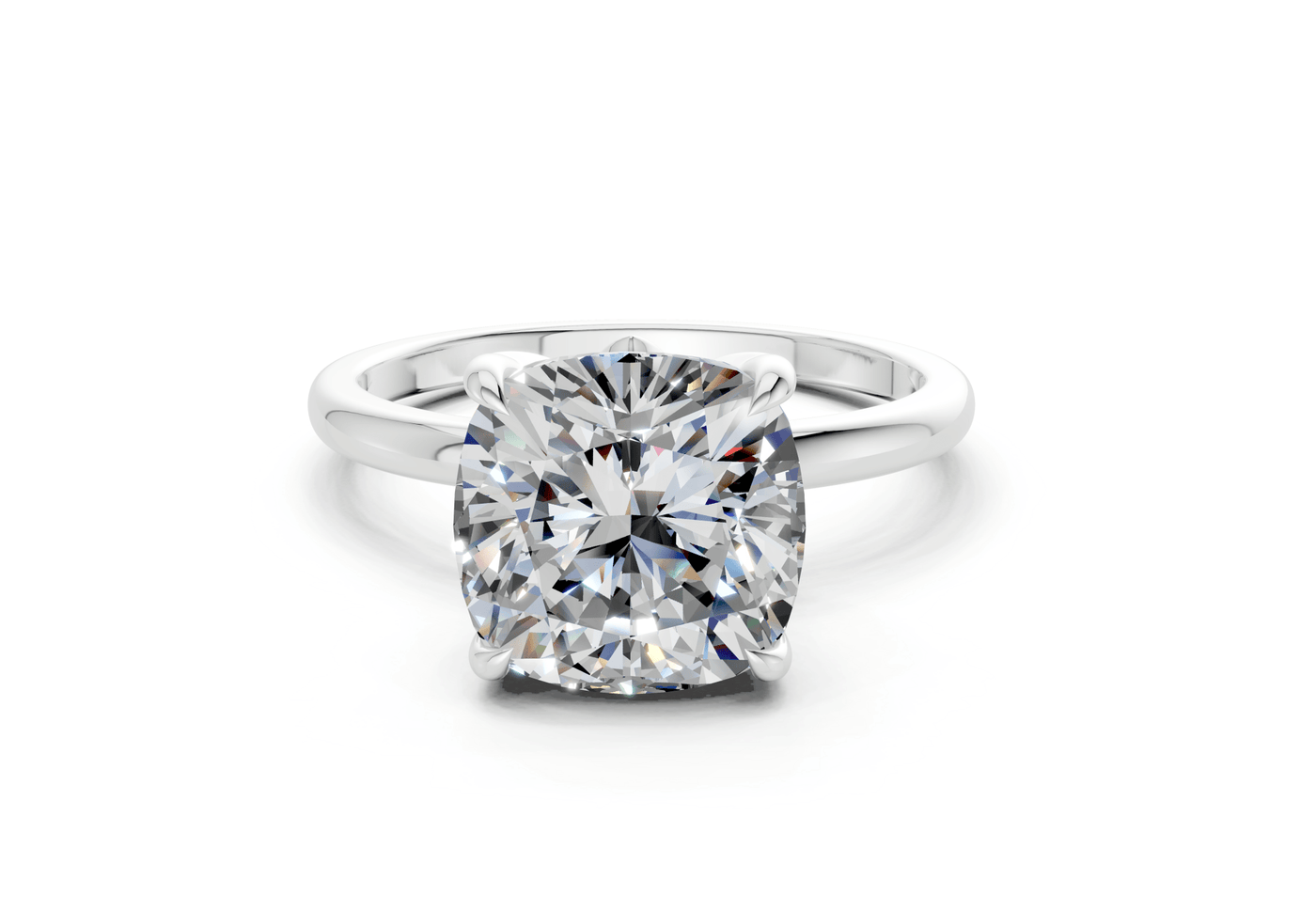 Skye Diamond Solitaire Cushion Squareuare Cut 1.8mm Engagement Ring