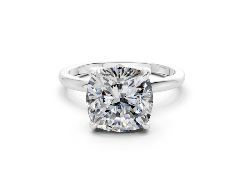 Skye Diamond Solitaire Cushion Squareuare Cut 1.8mm Engagement Ring - Ring Premier