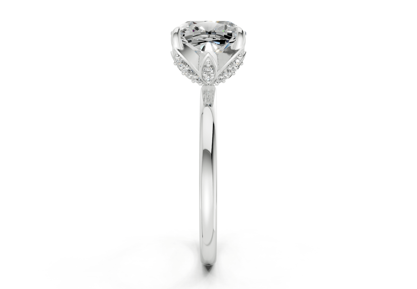 Skye Diamond Solitaire Cushion Squareuare Cut 1.8mm Engagement Ring