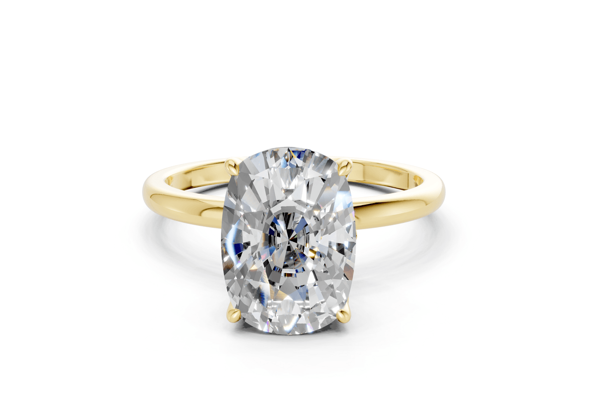 Skye Diamond Solitaire Elongated Cushion Cut 1.8mm Engagement Ring