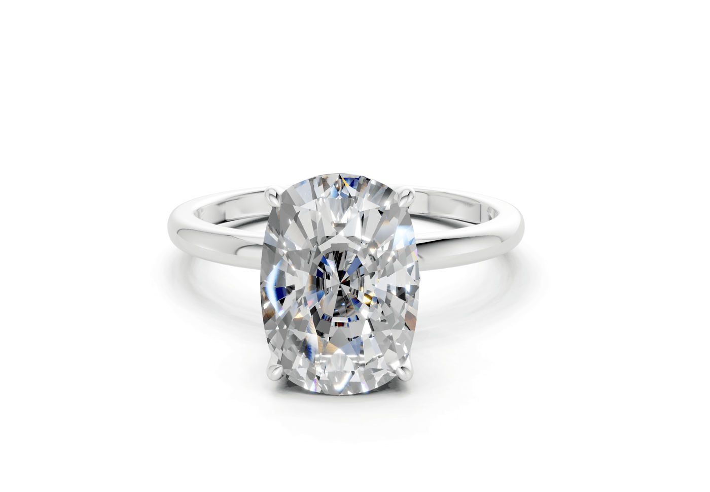 Skye Diamond Solitaire Elongated Cushion Cut 1.8mm Engagement Ring