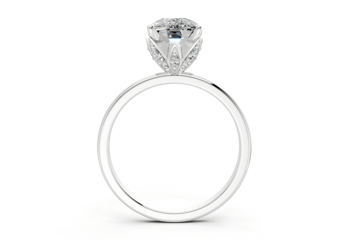 Skye Diamond Solitaire Elongated Cushion Cut 1.8mm Engagement Ring