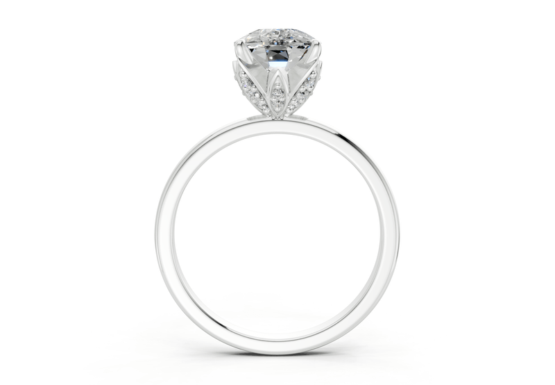 Skye Diamond Solitaire Elongated Cushion Cut 1.8mm Engagement Ring - Ring Premier