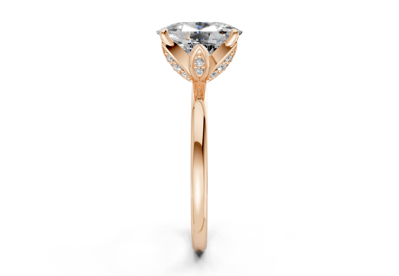 Skye Diamond Solitaire Elongated Cushion Cut 1.8mm Engagement Ring
