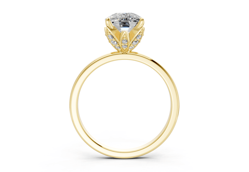 Skye Diamond Solitaire Elongated Cushion Cut 1.8mm Engagement Ring