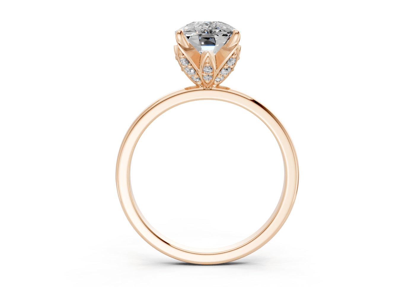 Skye Diamond Solitaire Elongated Cushion Cut 1.8mm Engagement Ring