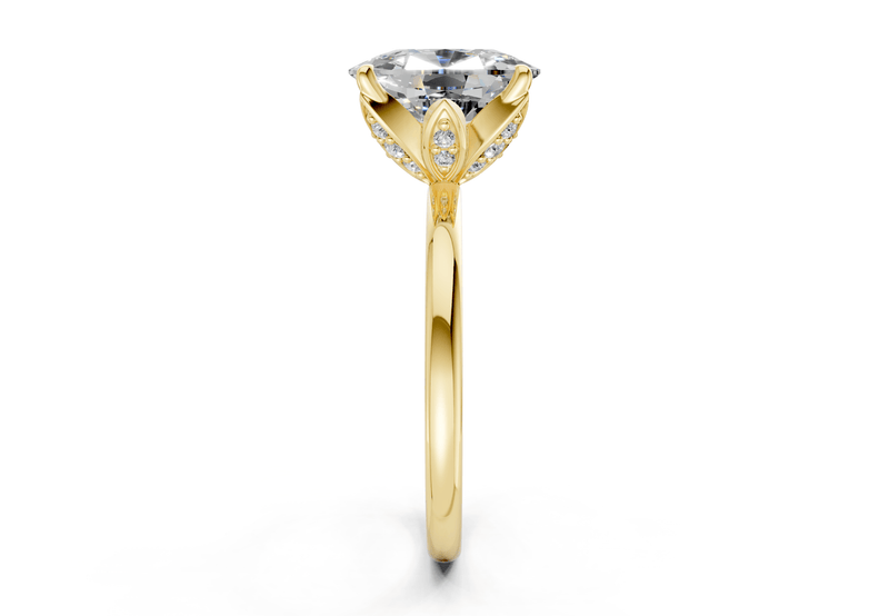 Skye Diamond Solitaire Elongated Cushion Cut 1.8mm Engagement Ring - Ring Premier