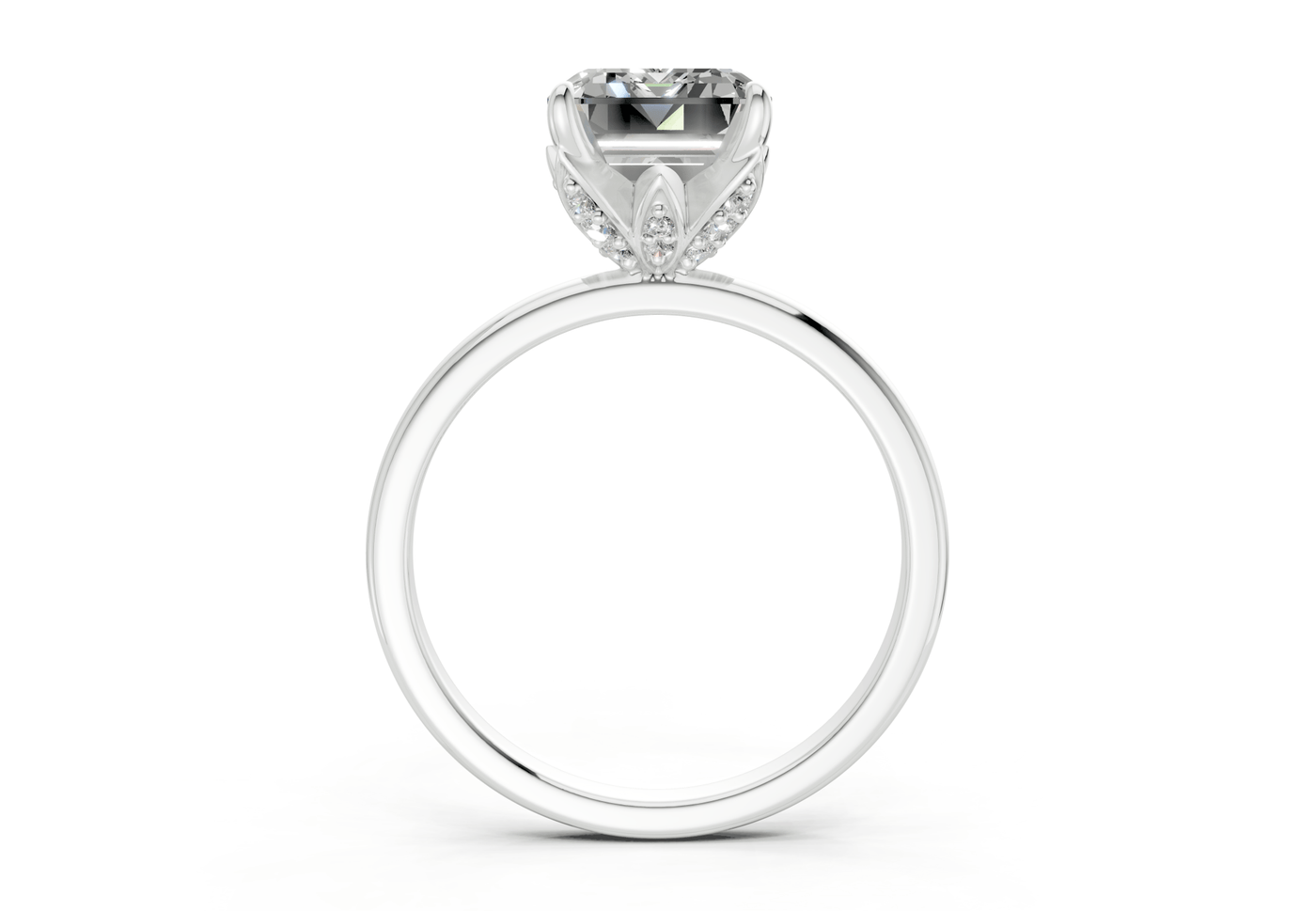 Skye Diamond Solitaire Emerald Cut 1.8mm Engagement Ring