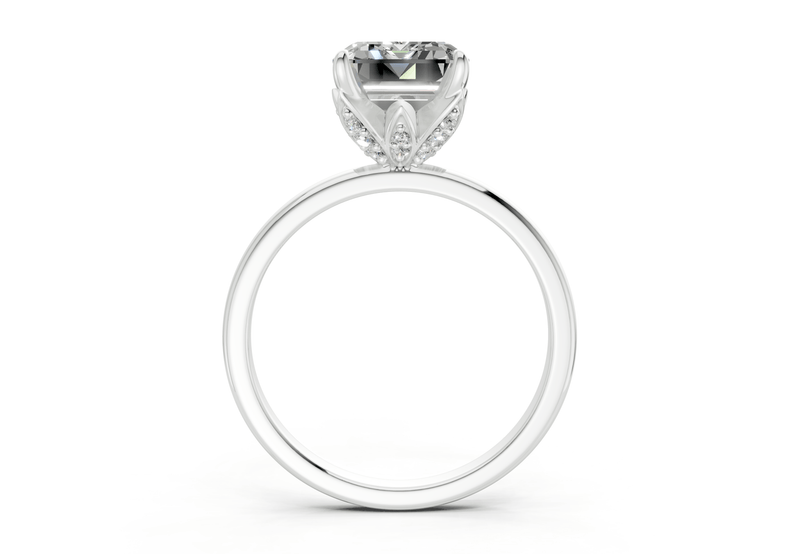 Skye Diamond Solitaire Emerald Cut 1.8mm Engagement Ring - Ring Premier
