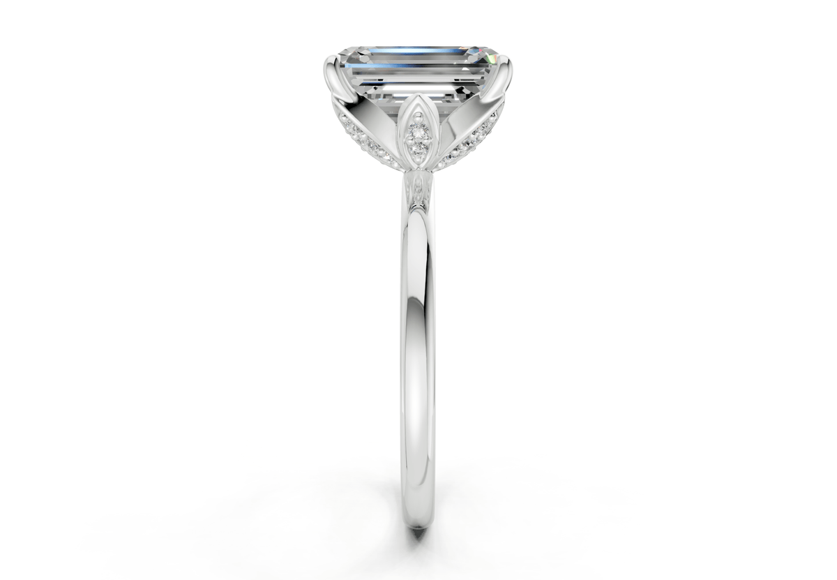 Skye Diamond Solitaire Emerald Cut 1.8mm Engagement Ring