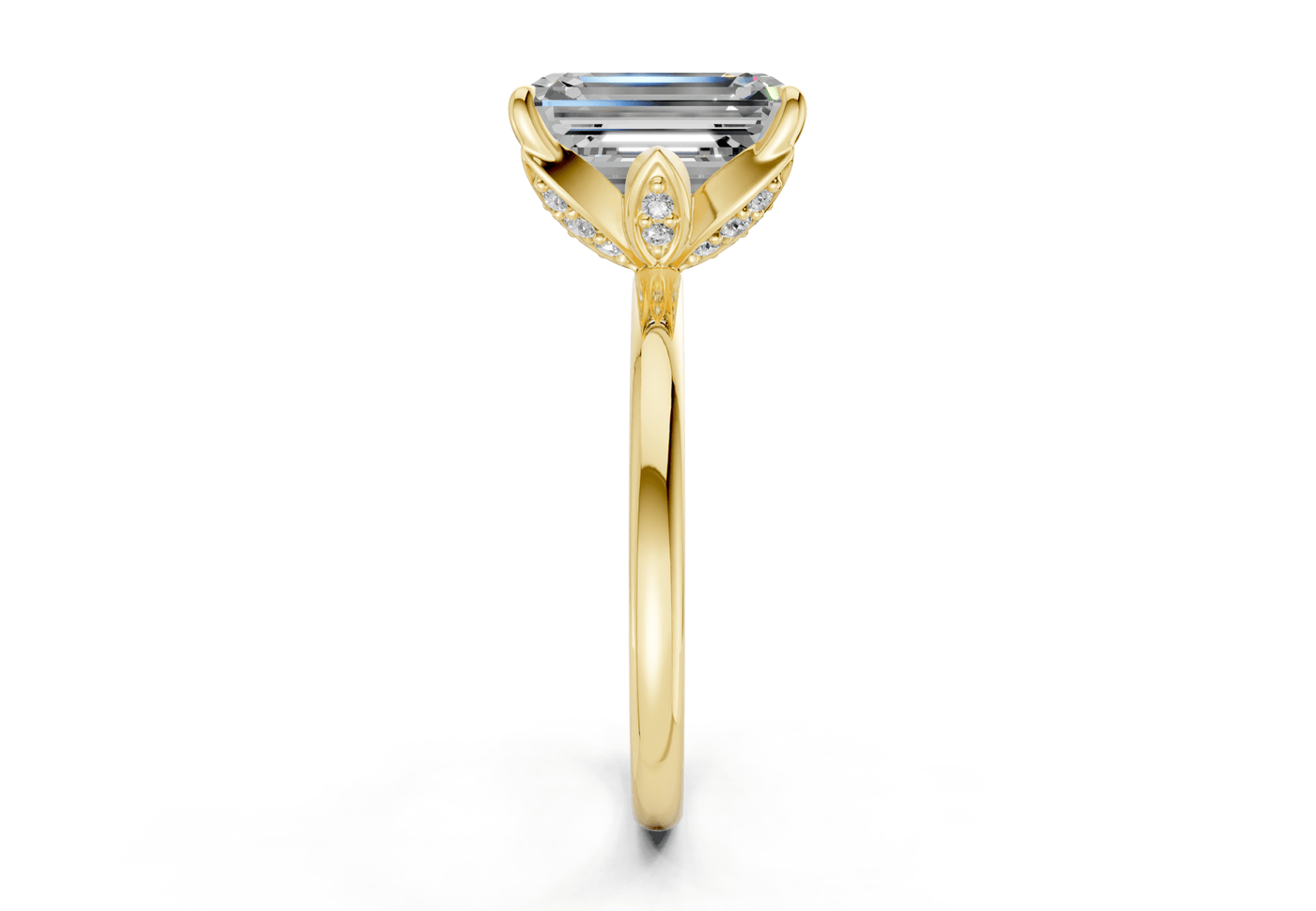 Skye Diamond Solitaire Emerald Cut 1.8mm Engagement Ring