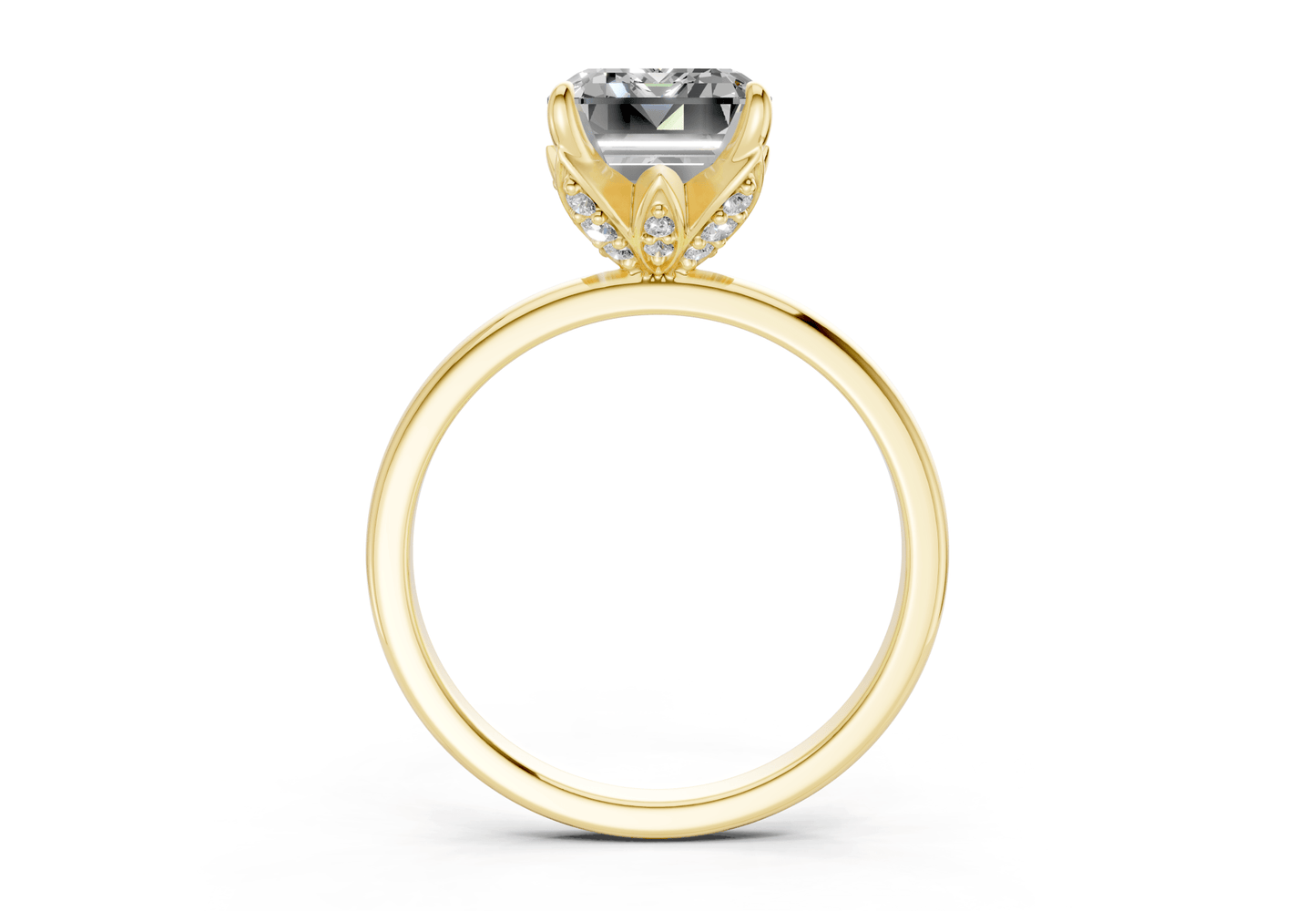 Skye Diamond Solitaire Emerald Cut 1.8mm Engagement Ring - Ring Premier