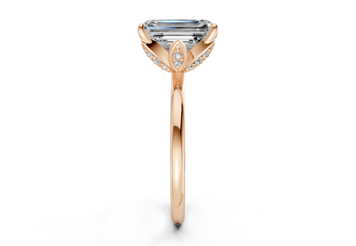 Skye Diamond Solitaire Emerald Cut 1.8mm Engagement Ring