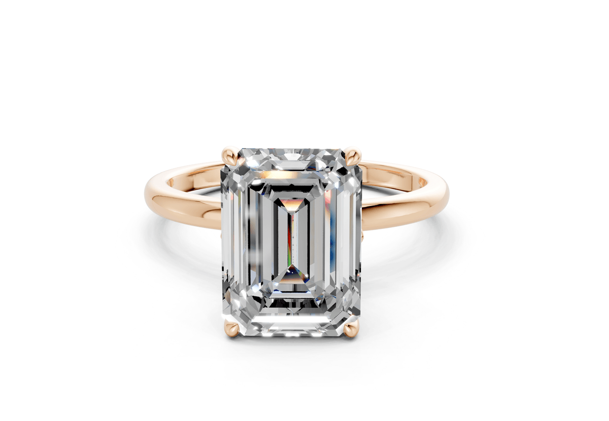 Skye Diamond Solitaire Emerald Cut 1.8mm Engagement Ring