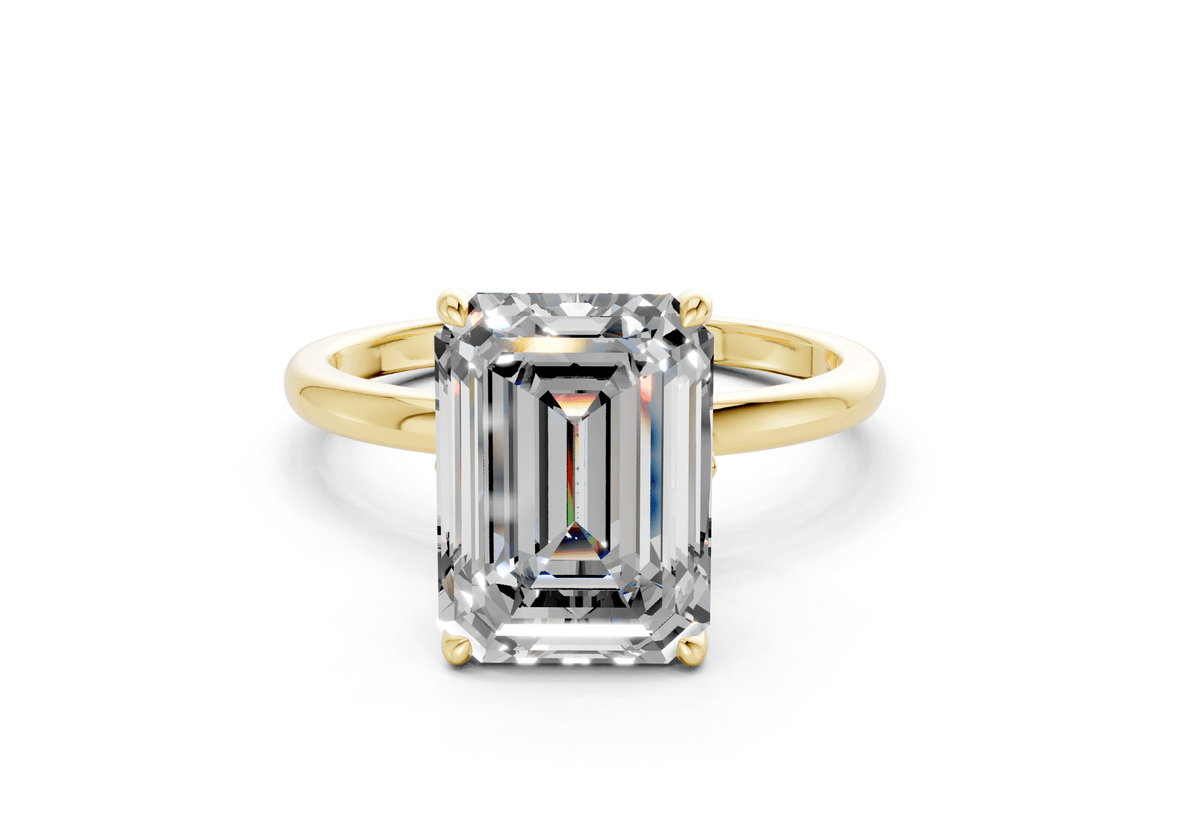 Skye Diamond Solitaire Emerald Cut 1.8mm Engagement Ring