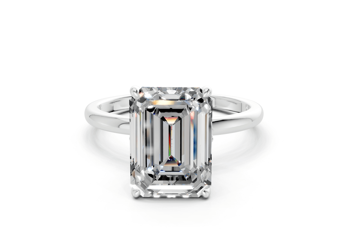 Skye Diamond Solitaire Emerald Cut 1.8mm Engagement Ring