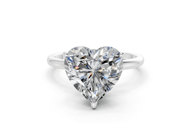 Skye Diamond Solitaire Heart Cut 1.8mm Engagement Ring - Ring Premier