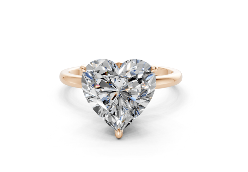 Skye Diamond Solitaire Heart Cut 1.8mm Engagement Ring - Ring Premier