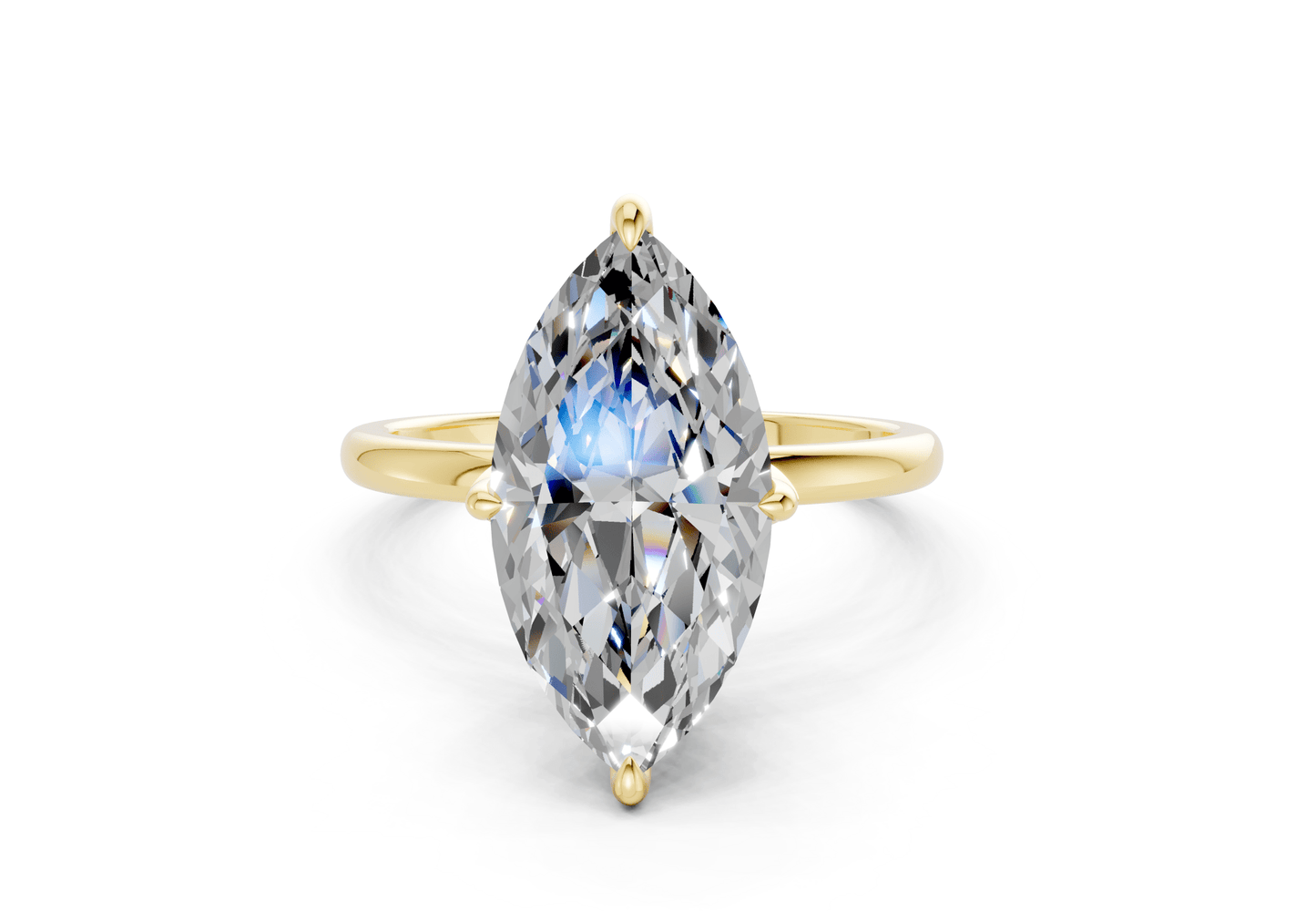 Skye Diamond Solitaire Marquise Cut 1.8mm Engagement Ring - Ring Premier