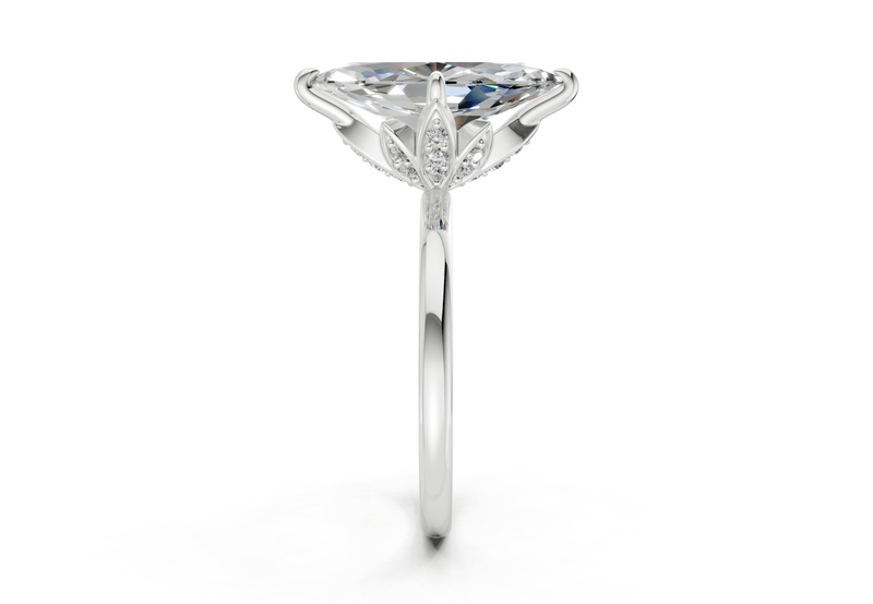 Skye Diamond Solitaire Marquise Cut 1.8mm Engagement Ring - Ring Premier