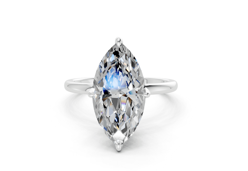 Skye Diamond Solitaire Marquise Cut 1.8mm Engagement Ring - Ring Premier
