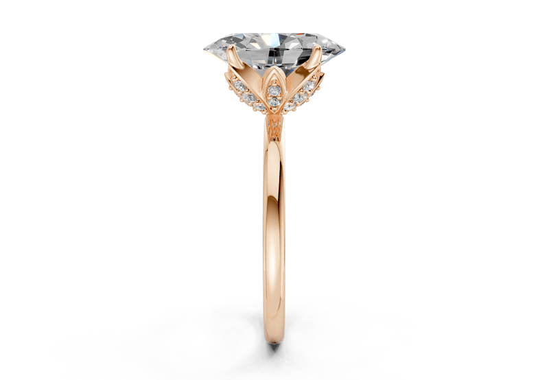 Skye Diamond Solitaire Oval Cut 1.8mm Engagement Ring - Ring Premier