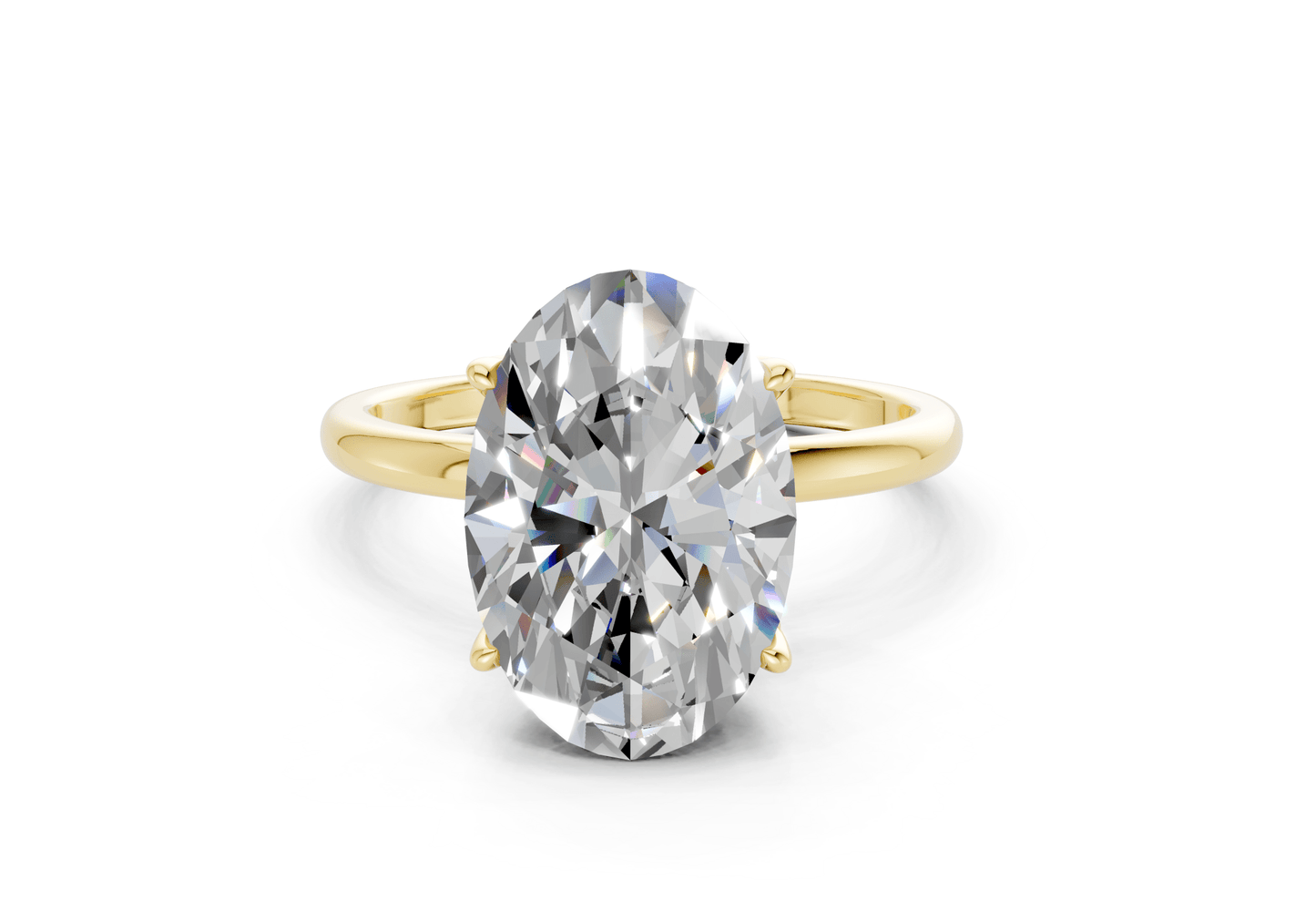 Skye Diamond Solitaire Oval Cut 1.8mm Engagement Ring - Ring Premier