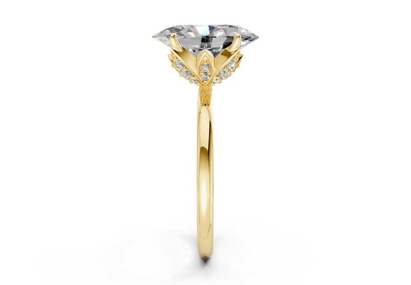 Skye Diamond Solitaire Oval Cut 1.8mm Engagement Ring - Ring Premier